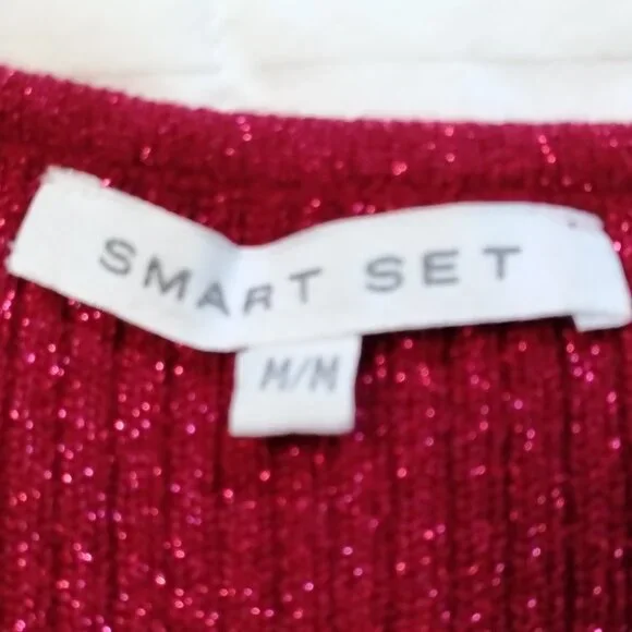 Cardigan, Red with Metallic Threads - Picture 7 of 9